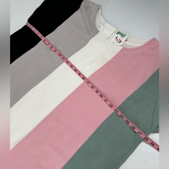 NWT Entro Color Block Linen Blend Tunic Shift Dress - Picture 6 of 11